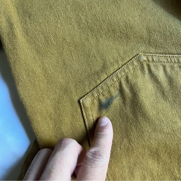 ALEX MILL mustard yellow high rise straight wide leg cropped denim jeans pants - Picture 4 of 6